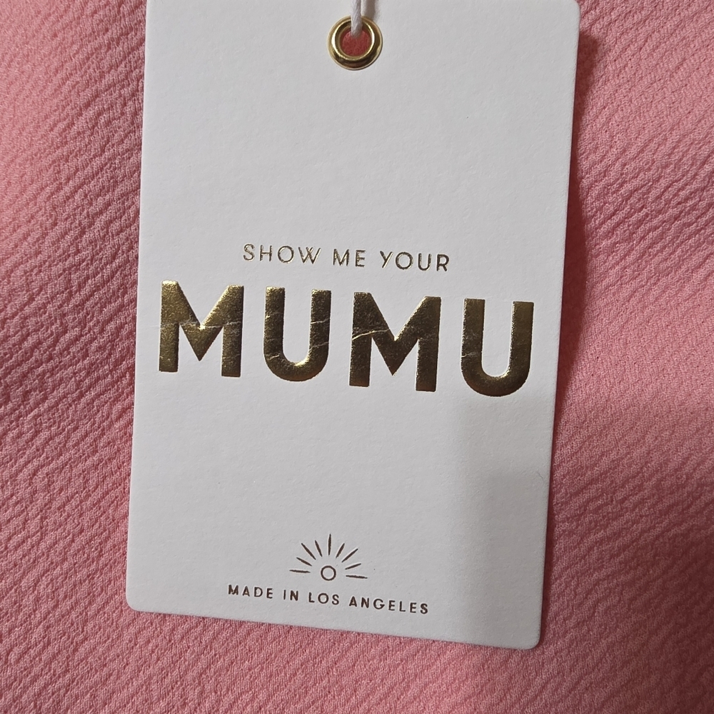 New- Show Me Your Mumu Kylo Bodysuit Women's XS Pink Tie Strap V Neck Swimsuit - Picture 2 of 11